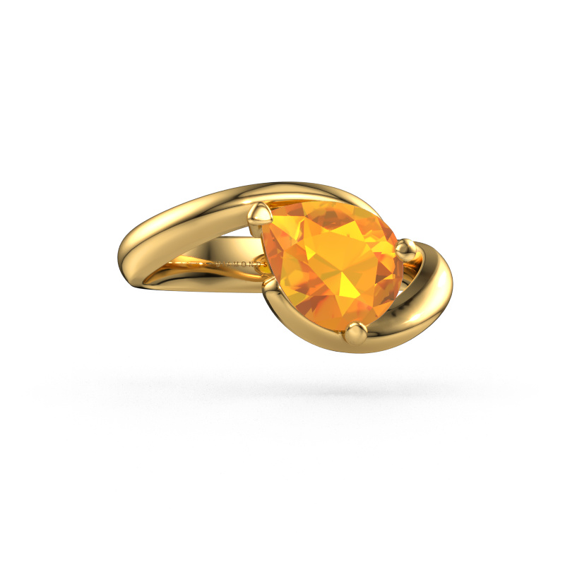 Image of Engagement ring Aida PER 585 gold Citrin 9x7 mm