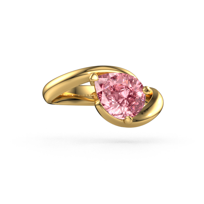 Image of Engagement ring Aida PER 585 gold Pink lab grown diamond 9x7 mm