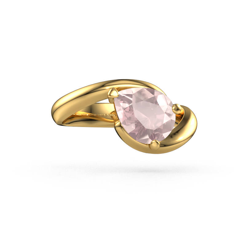 Image of Engagement ring Aida PER 585 gold Morganite champagne 9x7 mm