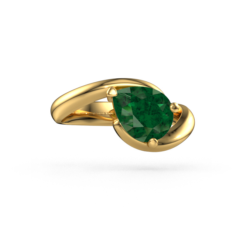 Image of Engagement ring Aida PER 585 gold Emerald 9x7 mm