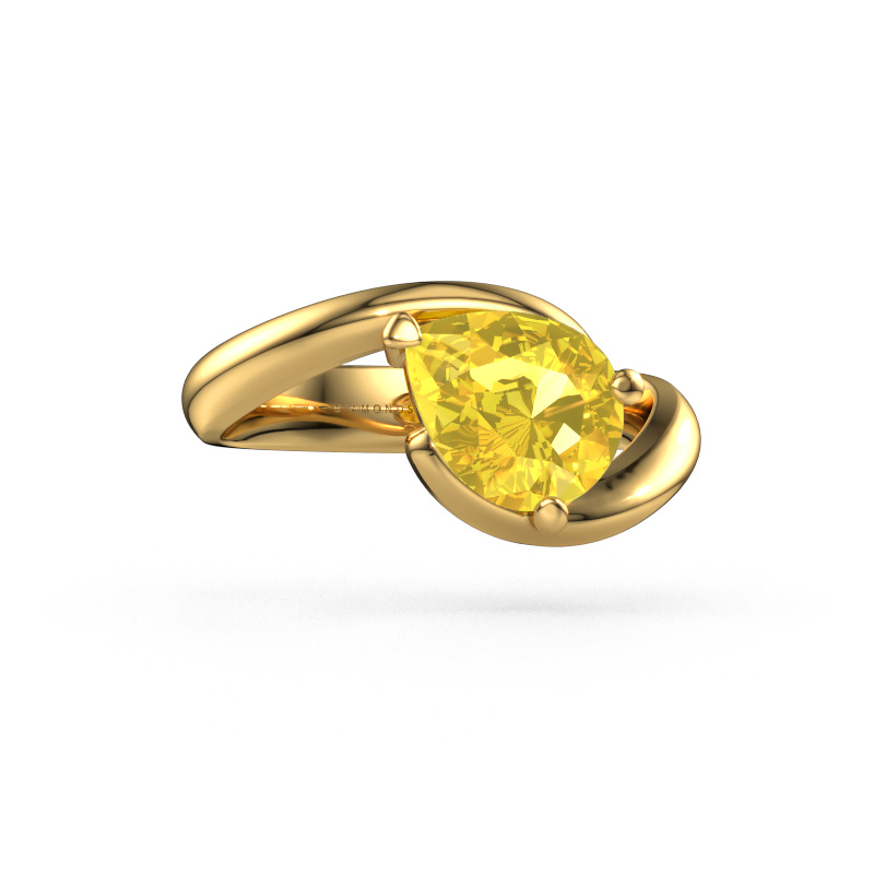 Bild von Verlobungsring Aida PER 585 Gold Gelb Saphir 9x7 mm