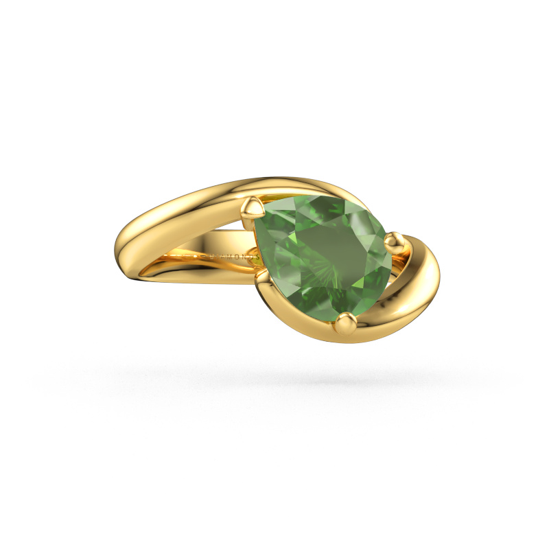 Bild von Verlobungsring Aida PER 585 Gold Turmalin grün 9x7 mm