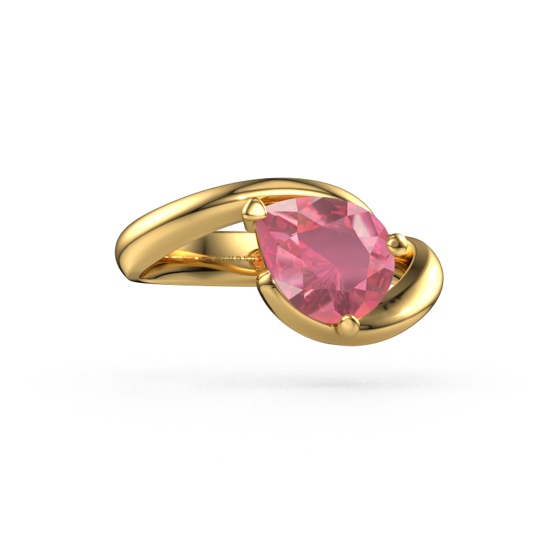 Image of Engagement ring Aida PER 585 gold Tourmaline pink 9x7 mm