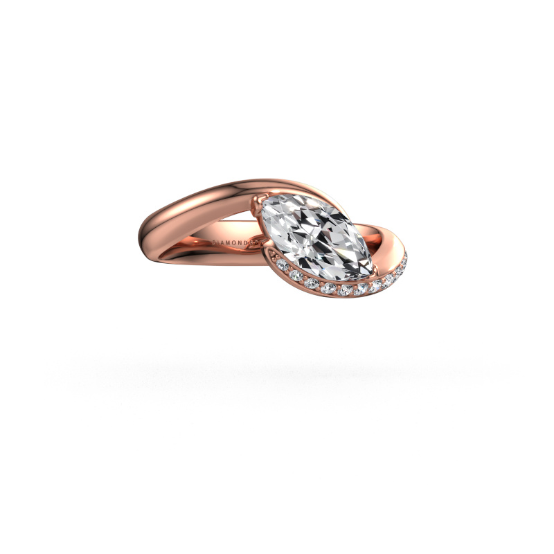 Image of Engagement ring Aida MRQ side 585 rose gold Diamond 1.113 crt