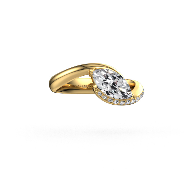 Image of Engagement ring Aida MRQ side 585 gold Diamond 1.113 crt