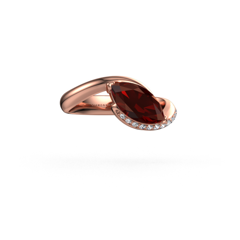 Bild von Verlobungsring Aida MRQ side 585 Roségold Granat 11x5.5 mm