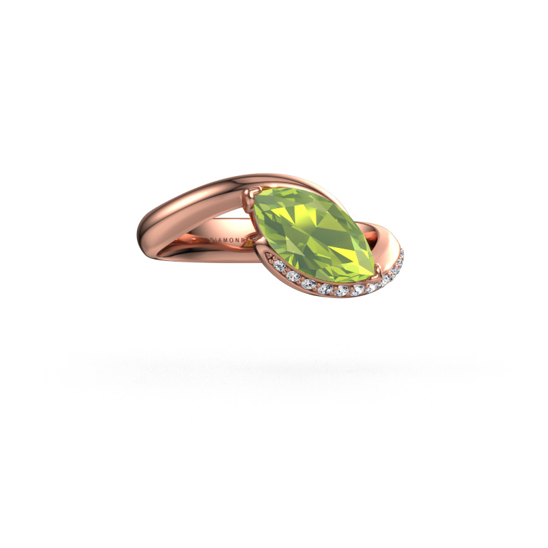 Bild von Verlobungsring Aida MRQ side 585 Roségold Peridot 11x5.5 mm