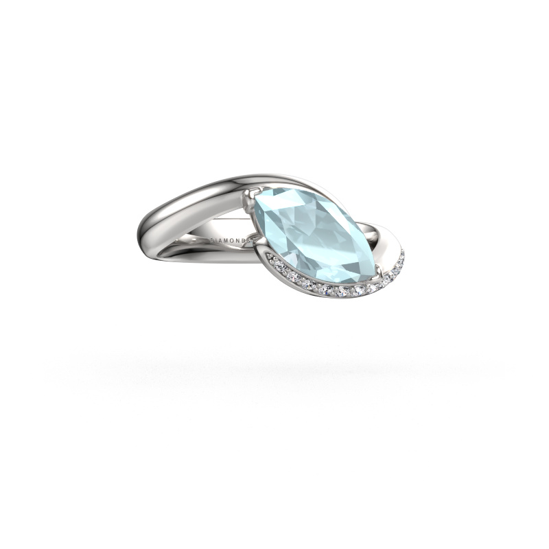 Bild von Verlobungsring Aida MRQ side 950 Platin Aquamarin 11x5.5 mm