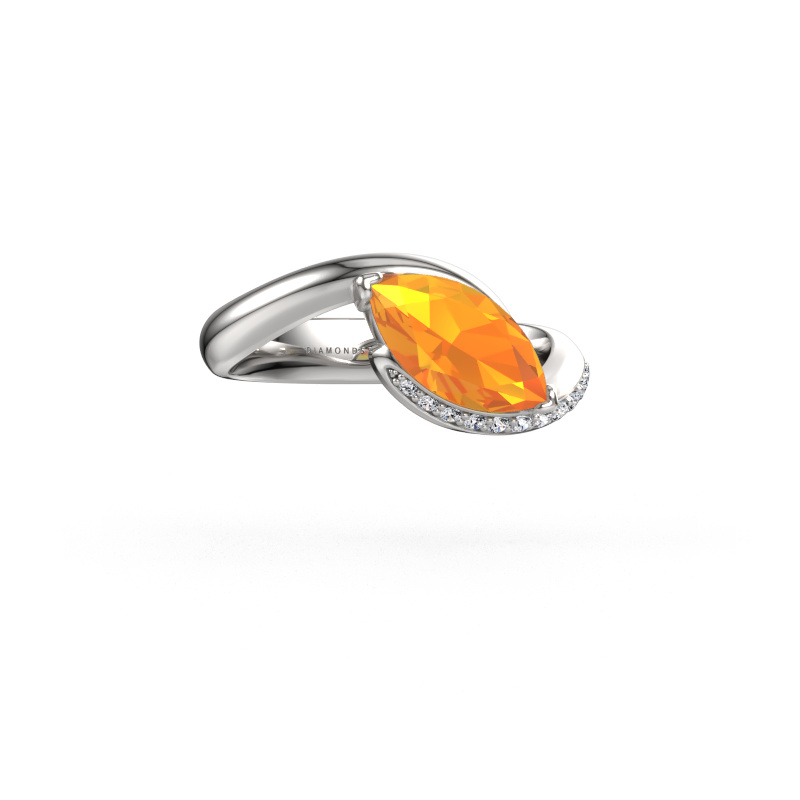 Bild von Verlobungsring Aida MRQ side 950 Platin Citrin 11x5.5 mm