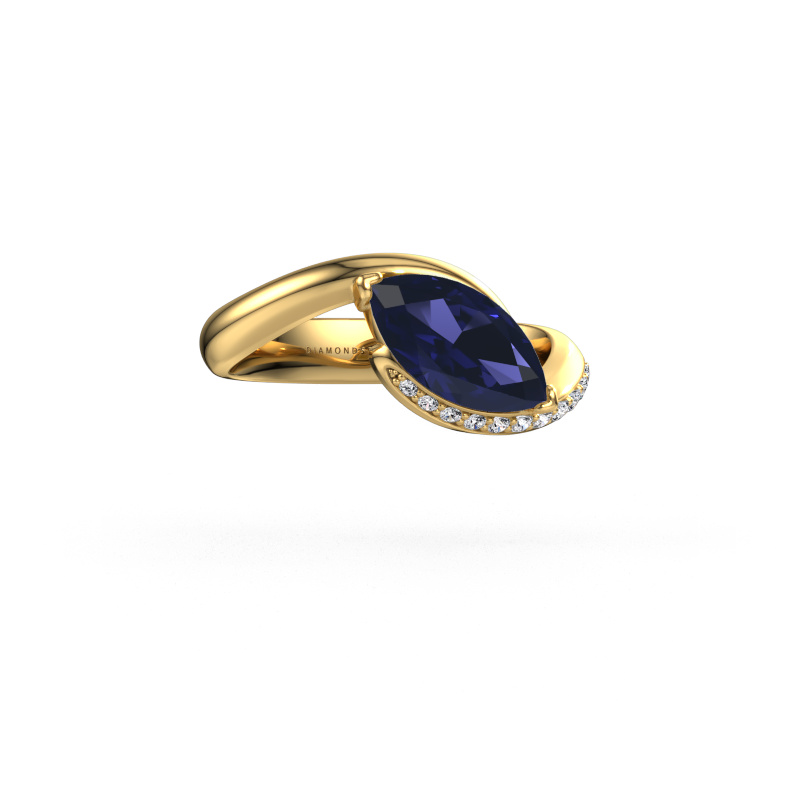 Image of Engagement ring Aida MRQ side 585 gold Sapphire 11x5.5 mm