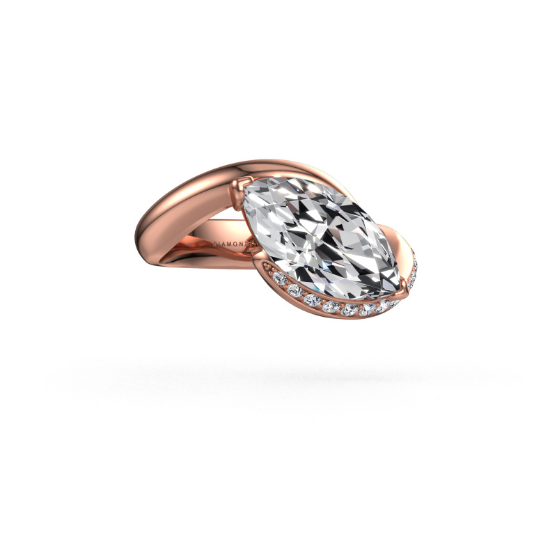 Image de Bague de fiançailles Aida MRQ side 585 or rose Diamant synthétique 2.667 crt