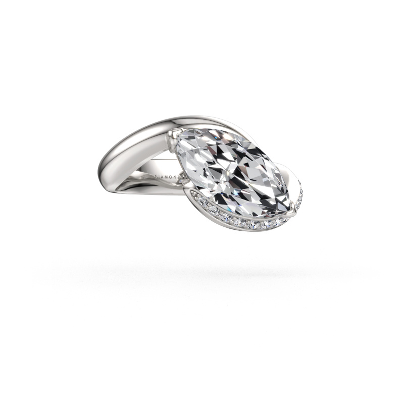 Immagine di Anello di fidanzamento Aida MRQ side 585 oro bianco Diamante lab grown 2.667 crt
