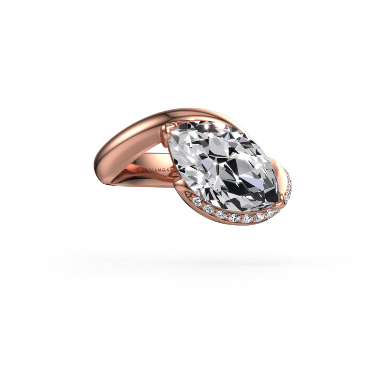 Image de Bague de fiançailles Aida MRQ side 585 or rose Diamant synthétique 3.167 crt