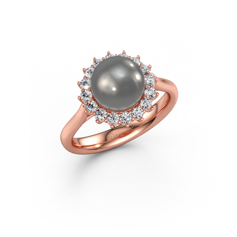 Bild av Ring Akiko 585 roséguld Grå pärla 8 mm