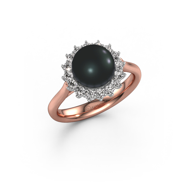 Image of Ring Akiko 585 rose gold Black pearl 8 mm