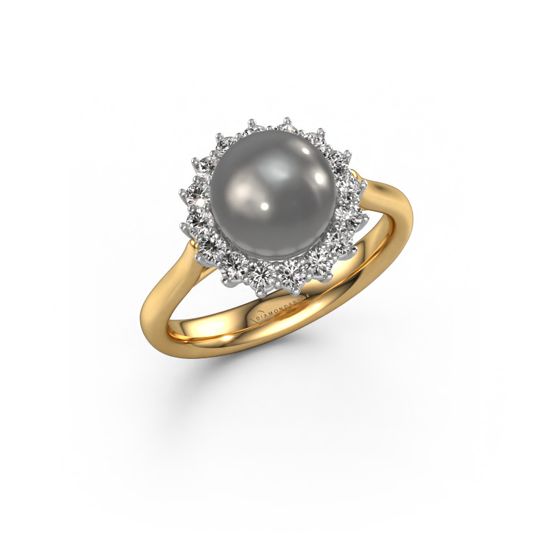 Image of Ring Akiko 585 gold Grey pearl 8 mm