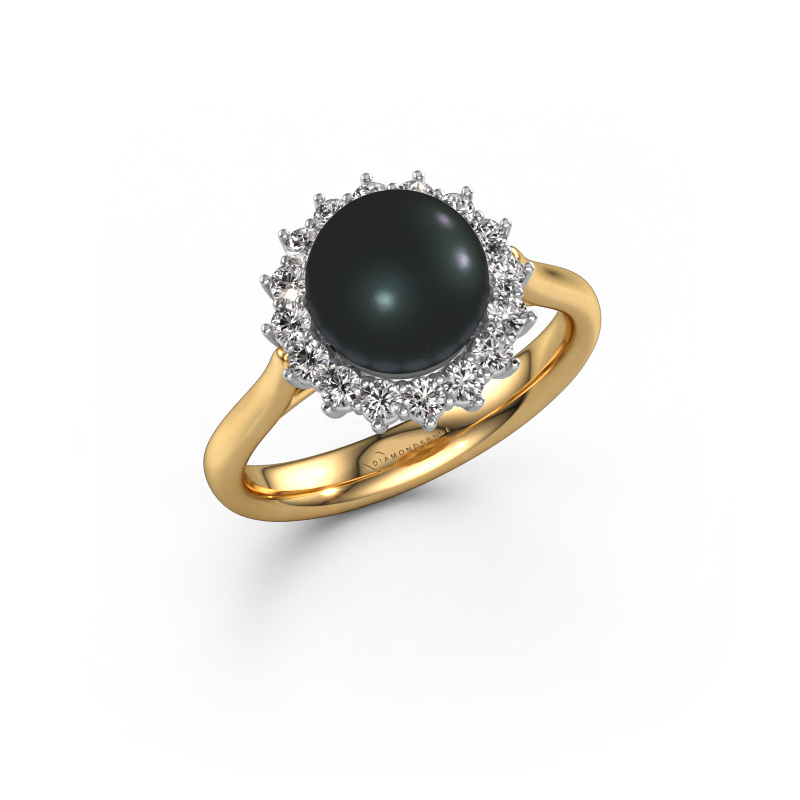 Bild von Ring Akiko 585 Gold Schwarz Perle 8 mm