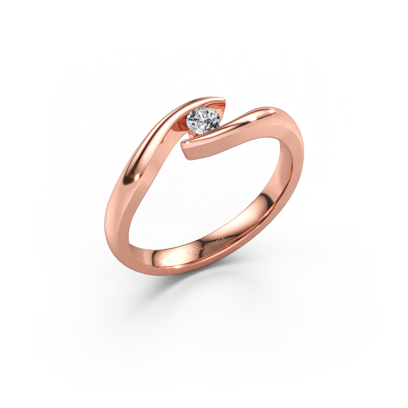 Bild av Förlovningsring Alaina 585 roséguld Labbodlad diamant 0.10 crt