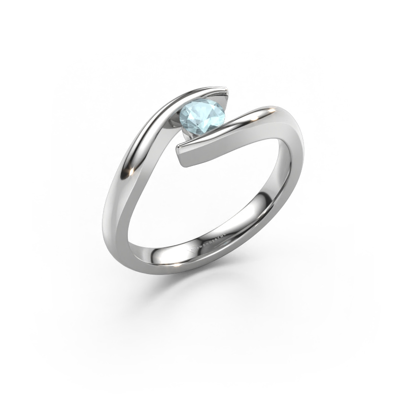 Image of Engagement ring Alaina 950 platinum Aquamarine 4 mm