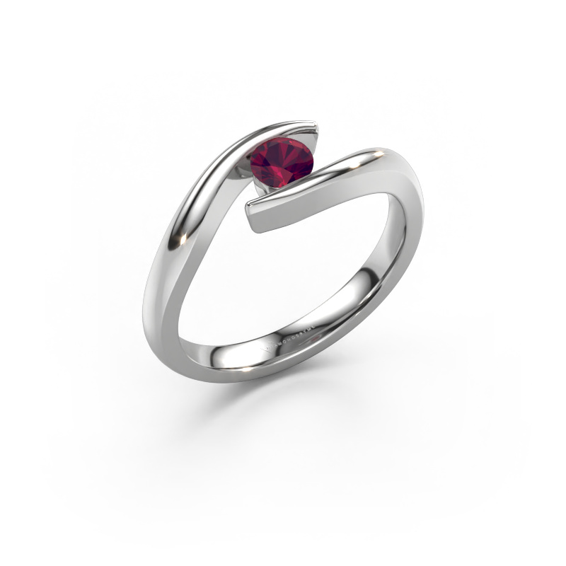 Image of Engagement ring Alaina 950 platinum Rhodolite 4 mm