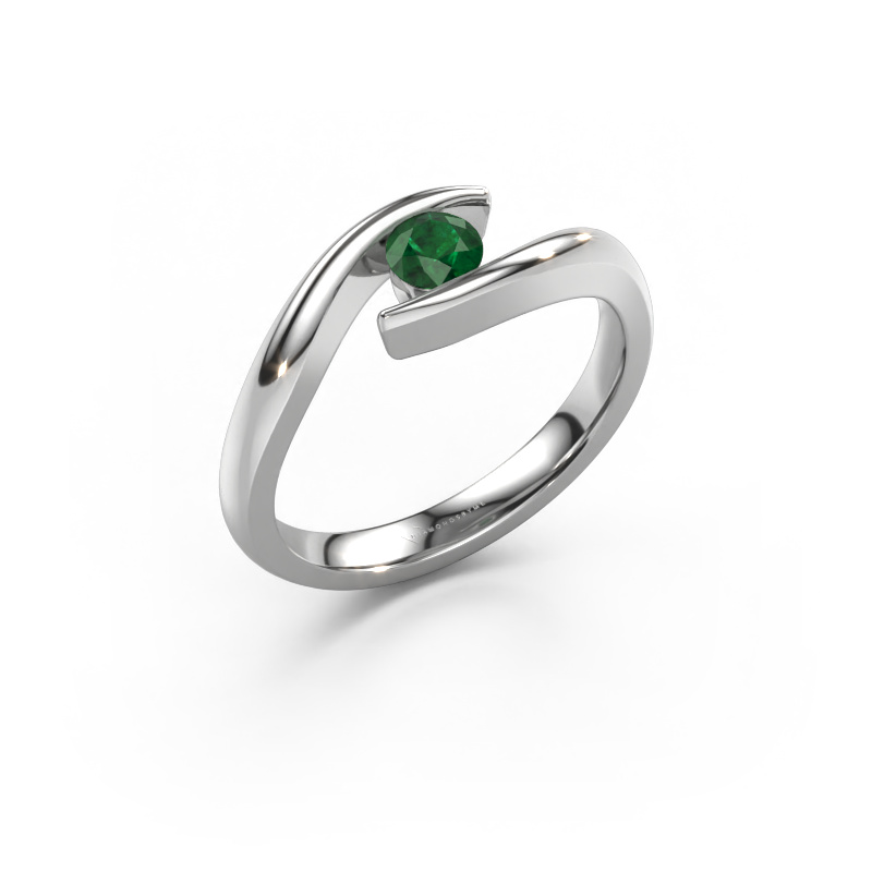 Image of Engagement ring Alaina 585 white gold Emerald 4 mm