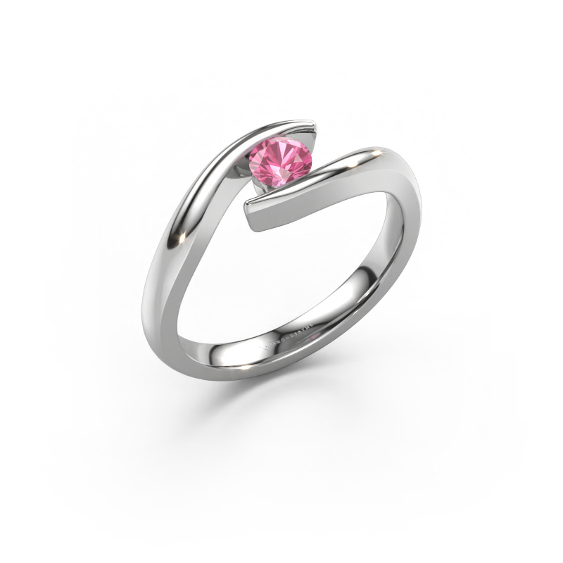 Bild von Verlobungsring Alaina 585 Weißgold Pink Saphir 4 mm