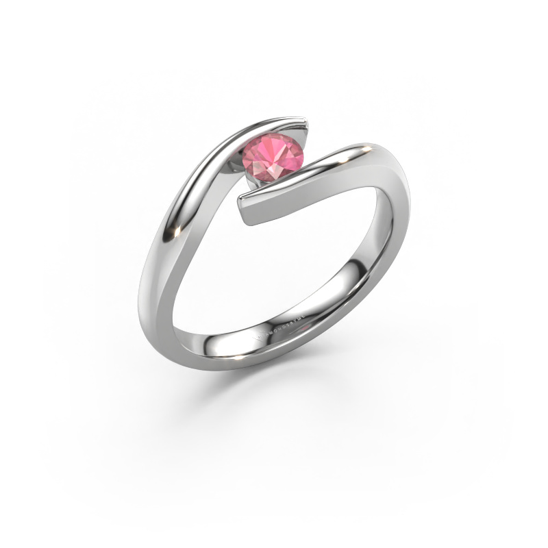 Image de Bague de fiançailles Alaina 585 or blanc Rose tourmaline 4 mm