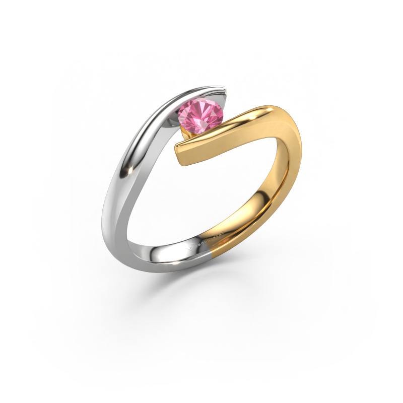 Image of Engagement ring Alaina 585 gold Pink sapphire 4 mm
