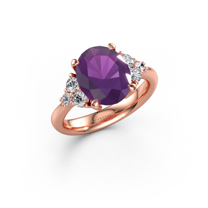Immagine di Anello di fidanzamento Aleida OVL 1 585 oro rosa Ametista 9x7 mm