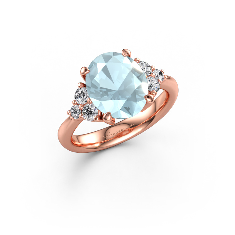 Immagine di Anello di fidanzamento Aleida OVL 1 585 oro rosa Acquamarina 9x7 mm