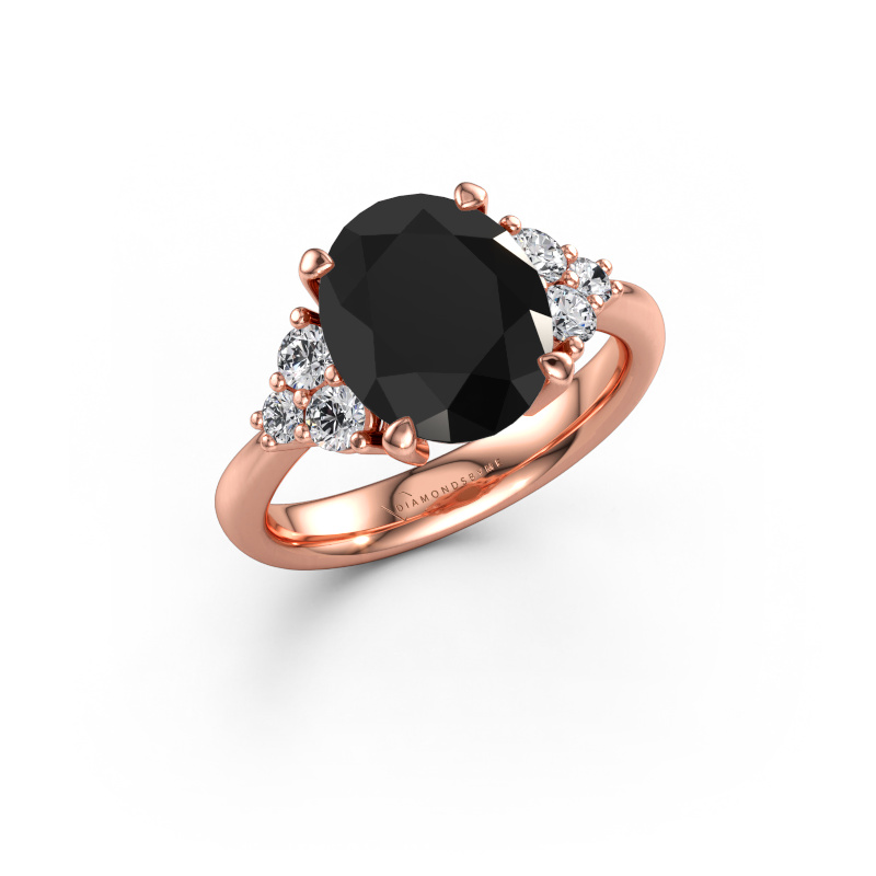 Bild av Förlovningsring Aleida OVL 1 585 roséguld Svart diamant 2.396 crt
