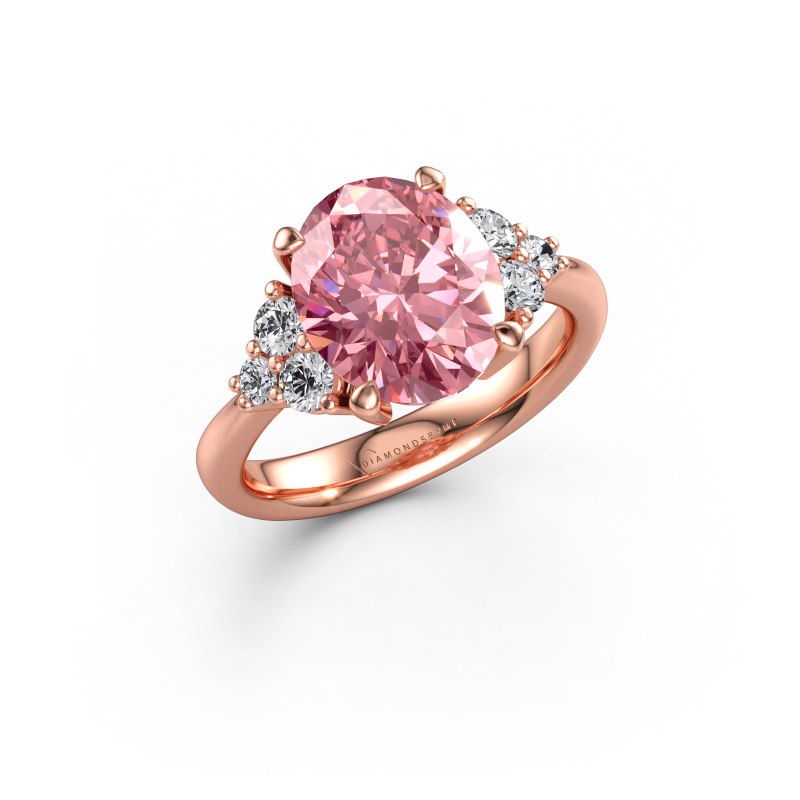 Image of Engagement ring Aleida OVL 1 585 rose gold Pink lab grown diamond 9x7 mm