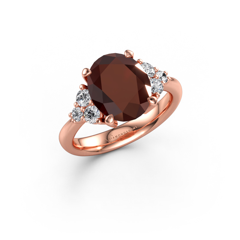 Bild av Förlovningsring Aleida OVL 1 585 roséguld Granat 9x7 mm