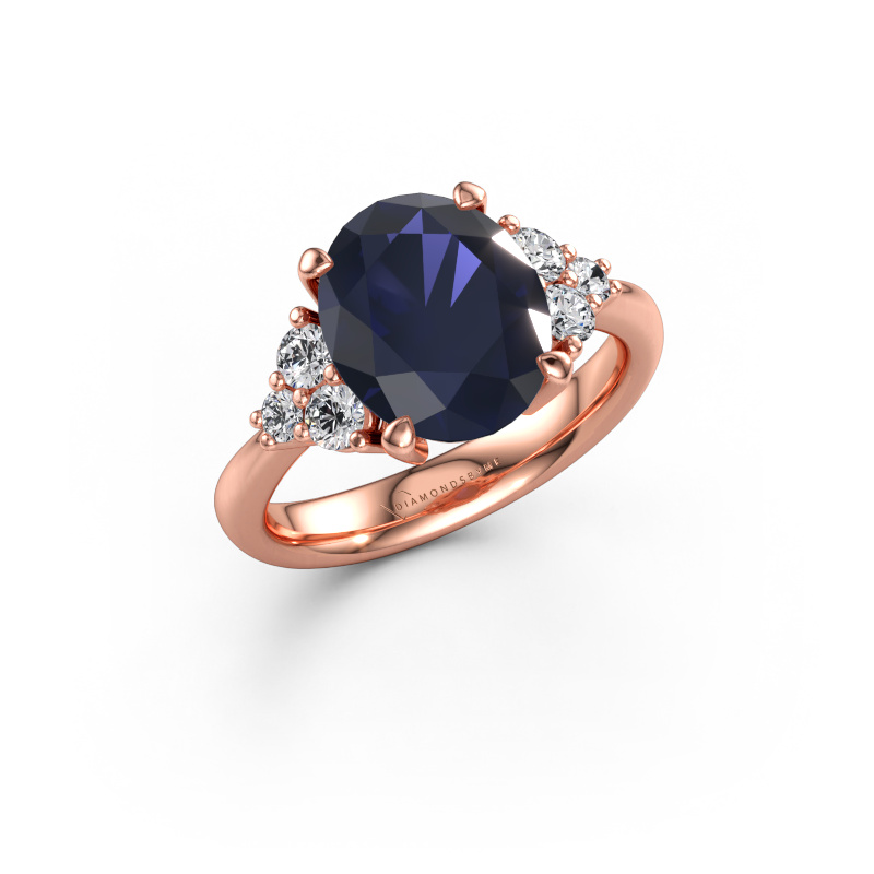Immagine di Anello di fidanzamento Aleida OVL 1 585 oro rosa Zaffiro 9x7 mm