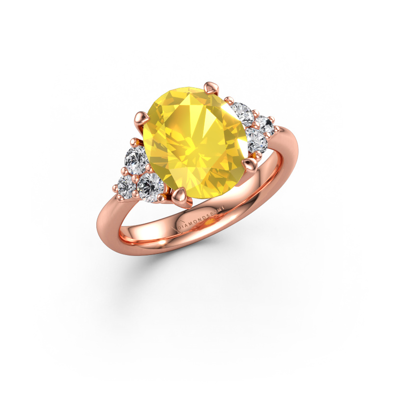 Bild av Förlovningsring Aleida OVL 1 585 roséguld Gul safir 9x7 mm
