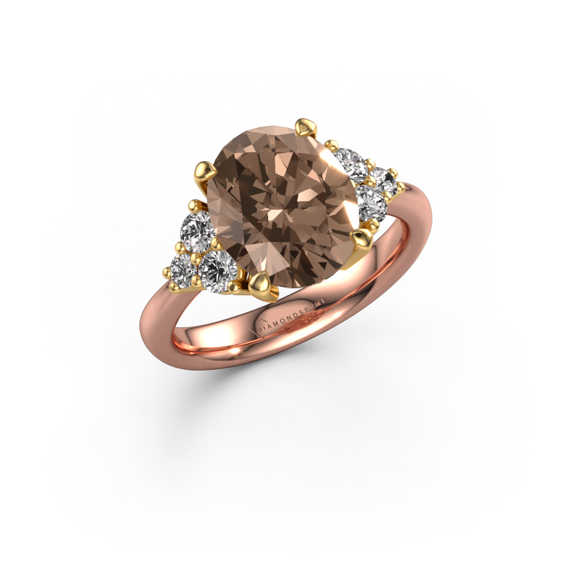Image de Bague de fiançailles Aleida OVL 1 585 or rose Diamant brun 2.036 crt
