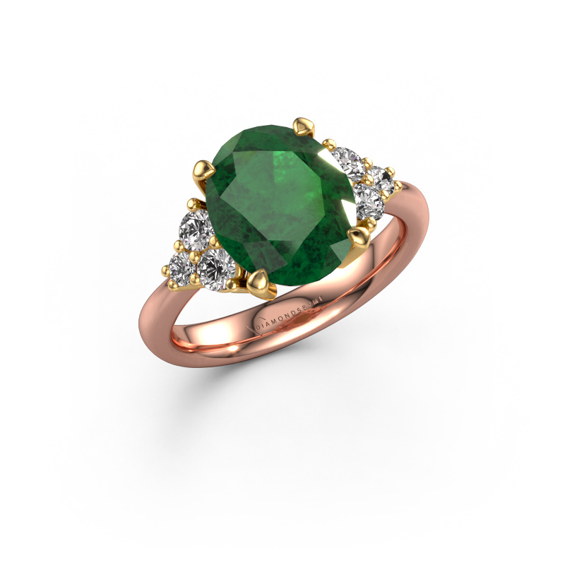 Image of Engagement ring Aleida OVL 1 585 rose gold Emerald 9x7 mm