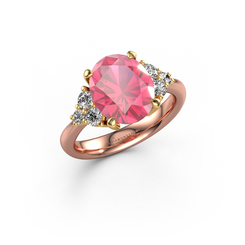 Bild von Verlobungsring Aleida OVL 1 585 Roségold Pink Saphir 9x7 mm