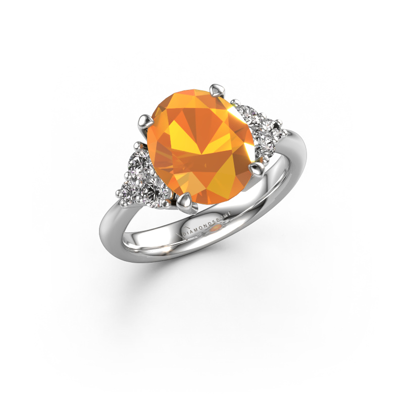 Image of Engagement ring Aleida OVL 1 950 platinum Citrin 9x7 mm