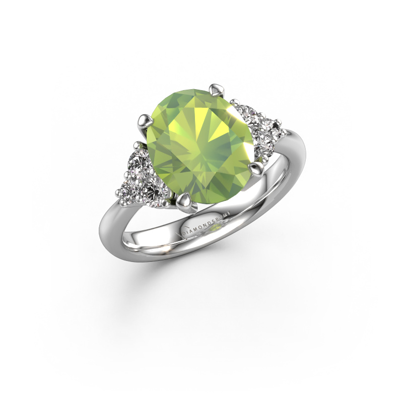 Bild von Verlobungsring Aleida OVL 1 950 Platin Peridot 9x7 mm