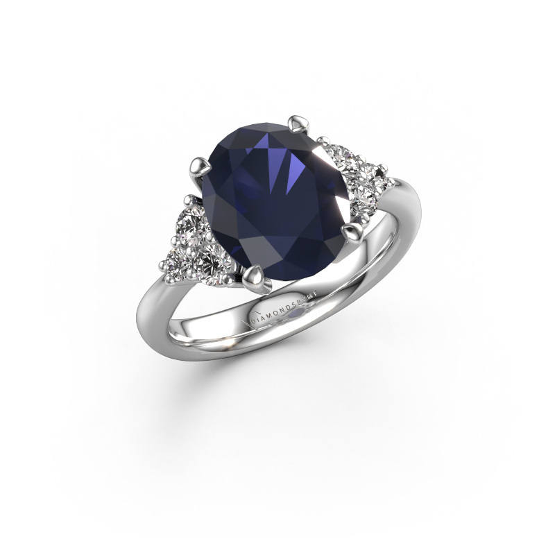 Image of Engagement ring Aleida OVL 1 950 platinum Sapphire 9x7 mm