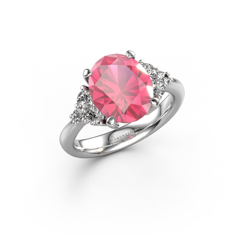Bild von Verlobungsring Aleida OVL 1 950 Platin Pink Saphir 9x7 mm