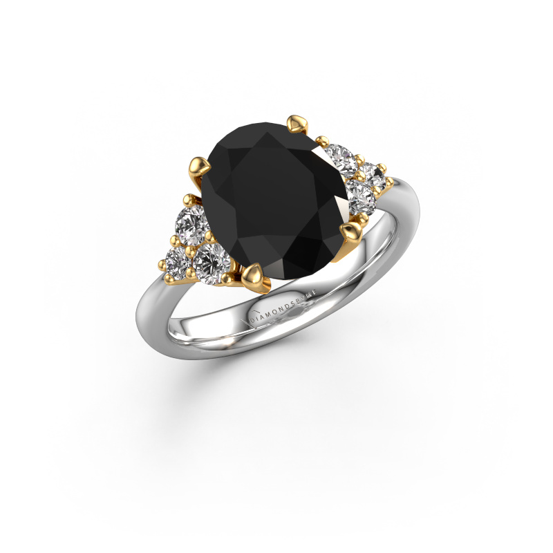 Image of Engagement ring Aleida OVL 1 585 white gold Black diamond 2.396 crt