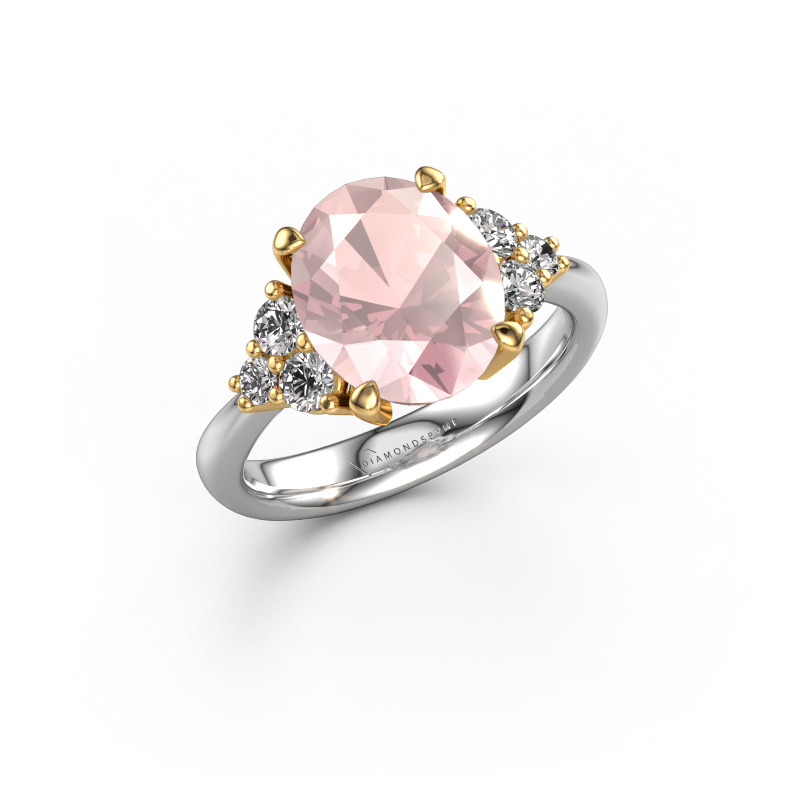 Image of Engagement ring Aleida OVL 1 585 white gold Morganite champagne 9x7 mm