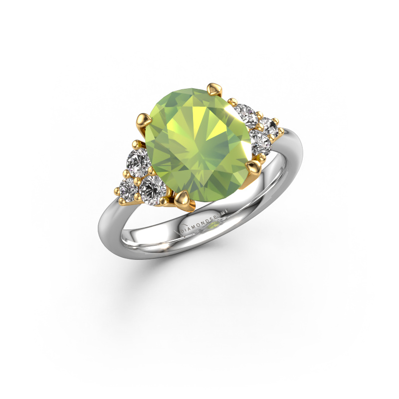 Bild von Verlobungsring Aleida OVL 1 585 Weißgold Peridot 9x7 mm