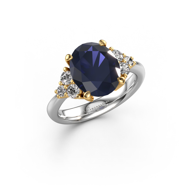 Image of Engagement ring Aleida OVL 1 585 white gold Sapphire 9x7 mm