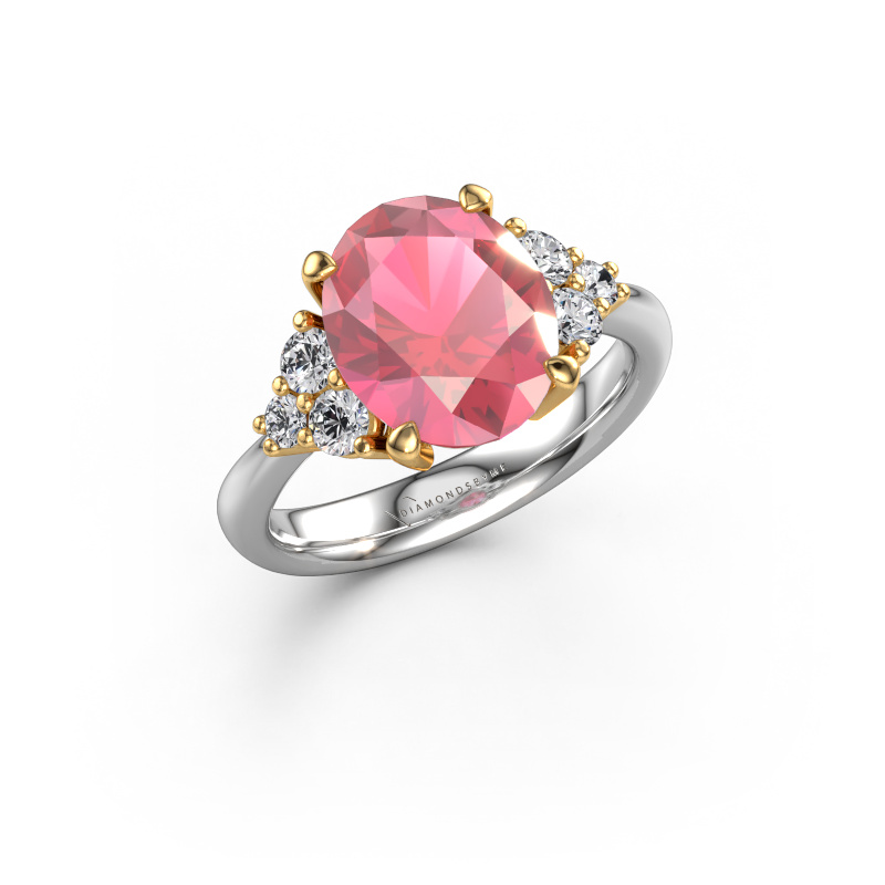 Image of Engagement ring Aleida OVL 1 585 white gold Tourmaline pink 9x7 mm