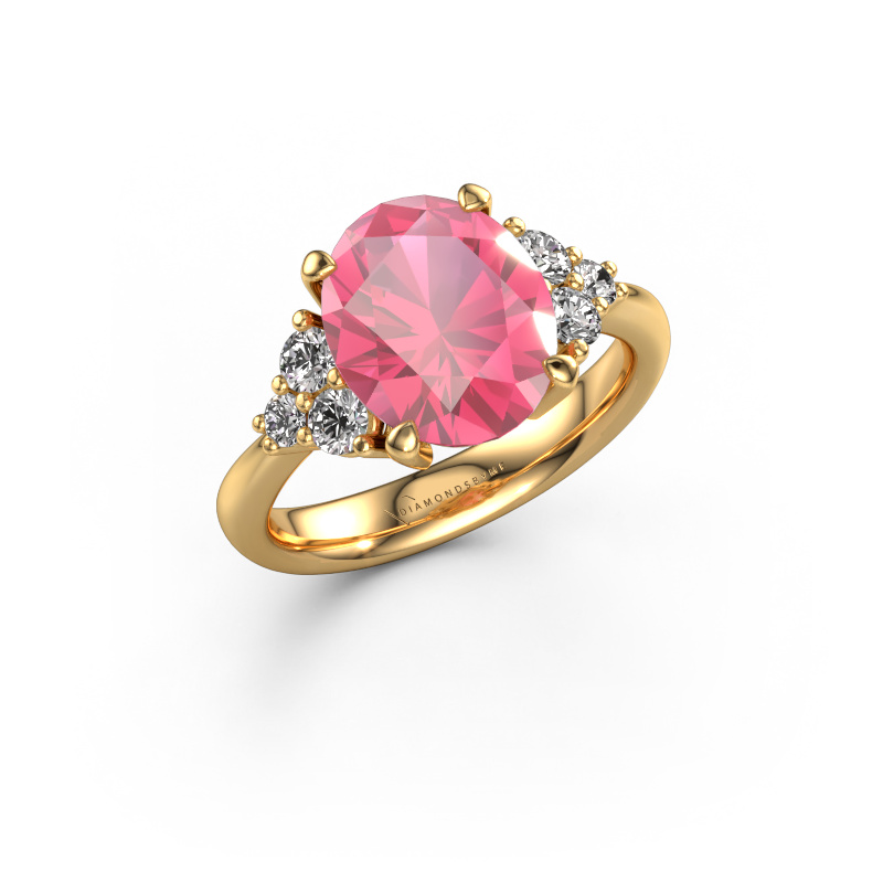 Image of Engagement ring Aleida OVL 1 585 gold Pink sapphire 9x7 mm