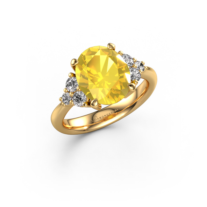 Image de Bague de fiançailles Aleida OVL 1 585 or jaune Saphir jaune 9x7 mm