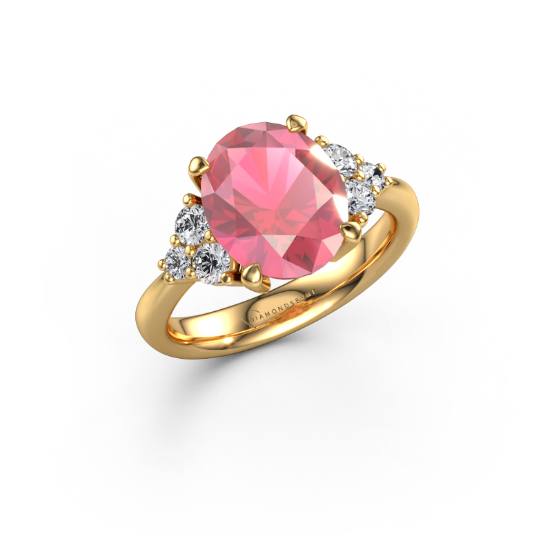Image of Engagement ring Aleida OVL 1 585 gold Tourmaline pink 9x7 mm